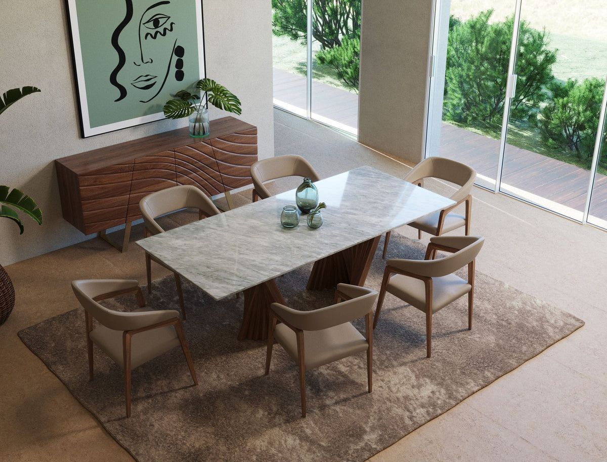 Cadence - Modern Walnut & Marble Dining Table by VIG Furniture - View 7