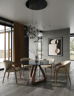 Wynetta Mid-Century Modern Grey Vegan Leather + Walnut Dining Chair by VIG Furniture - View 4