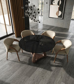 Wynetta Mid-Century Modern Grey Vegan Leather + Walnut Dining Chair by VIG Furniture - View 3