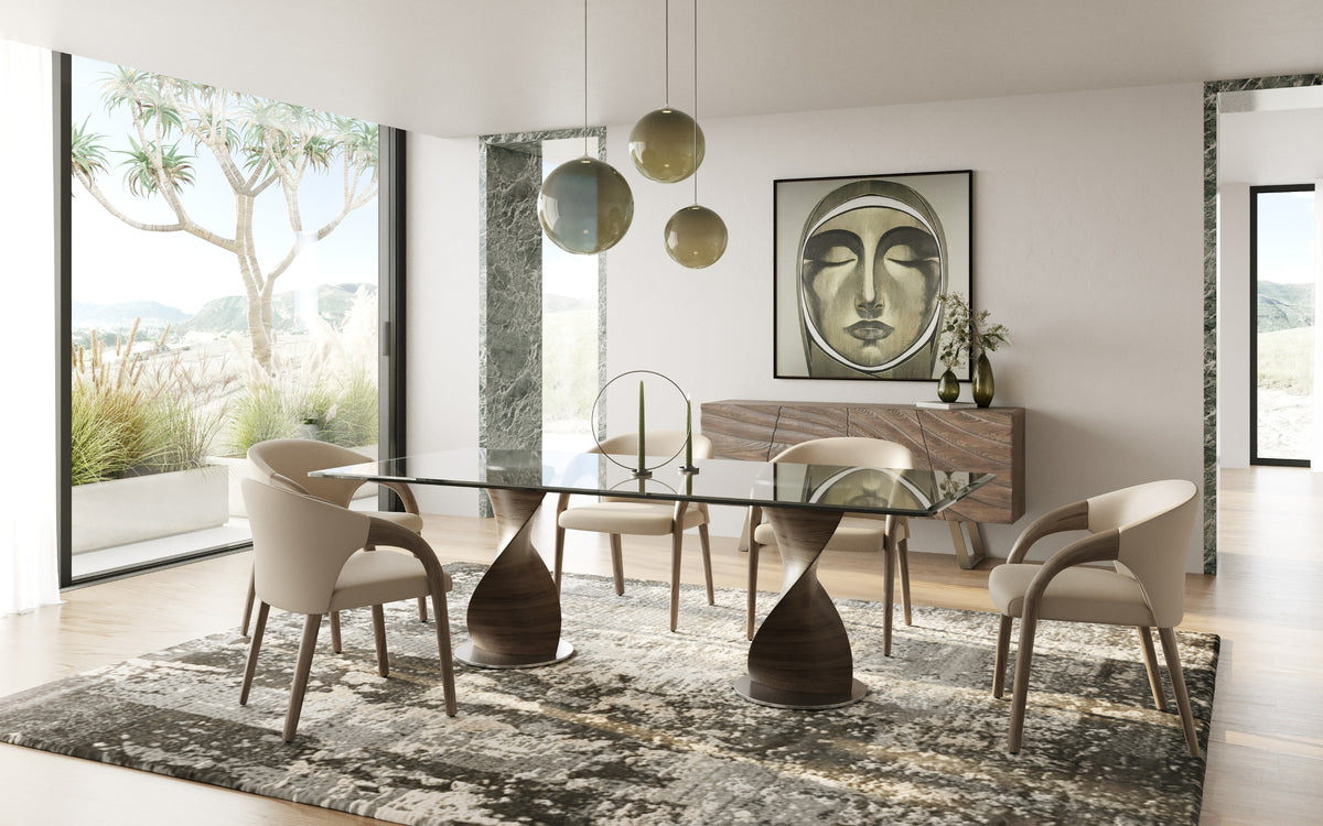 Cleveland - Contemporary Glass and Grey Ash Dining Table by VIG Furniture - View 2
