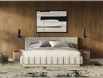 Queen Concord - Modern Light Grey Velvet Bed