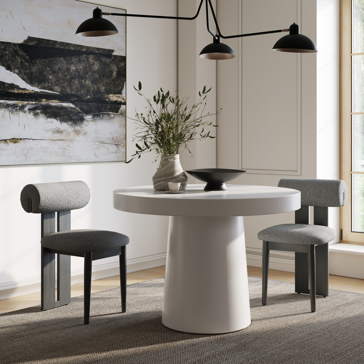 Desoto - Modern White Concrete Round Dining Table by VIG Furniture - View 2