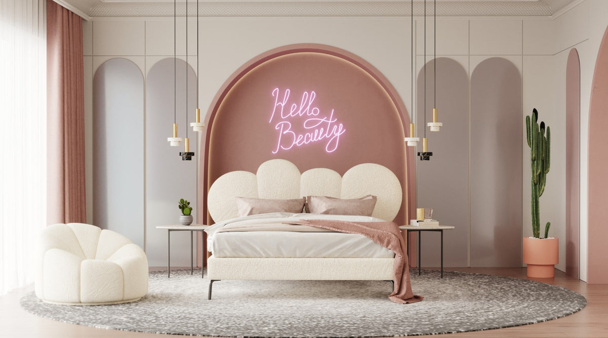 Destiny - Contemporary White Sherpa Bubble Bed by VIG Furniture - View 2