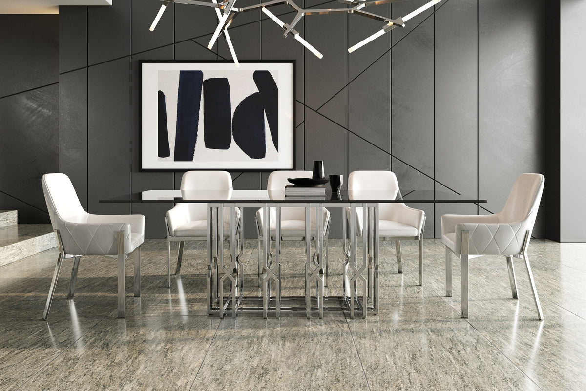 Ericson - Modern Glass & Stainless Steel Dining Table by VIG Furniture - View 6