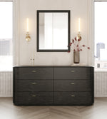 Eastern King Fields - Modern Black Acacia Bedroom Set
