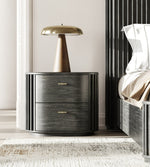 Eastern King Fields - Modern Black Acacia Bedroom Set