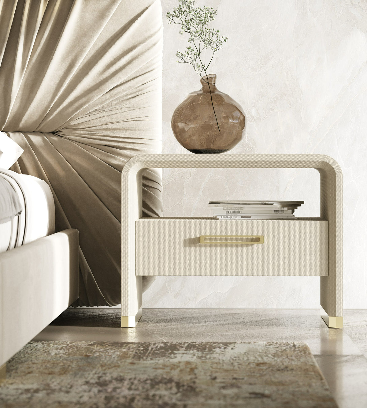 Florence - Modern Beige Velvet + Leatherette Bedroom Set by VIG Furniture - View 9
