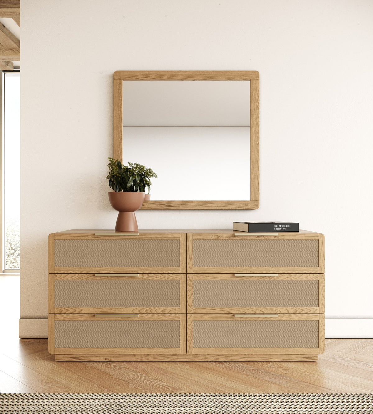 Gavin - Modern Natural Ash + Rattan Bedroom Set by VIG Furniture - View 6