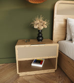 Gavin - Modern Natural Ash + Rattan Nightstand by VIG Furniture - View 5
