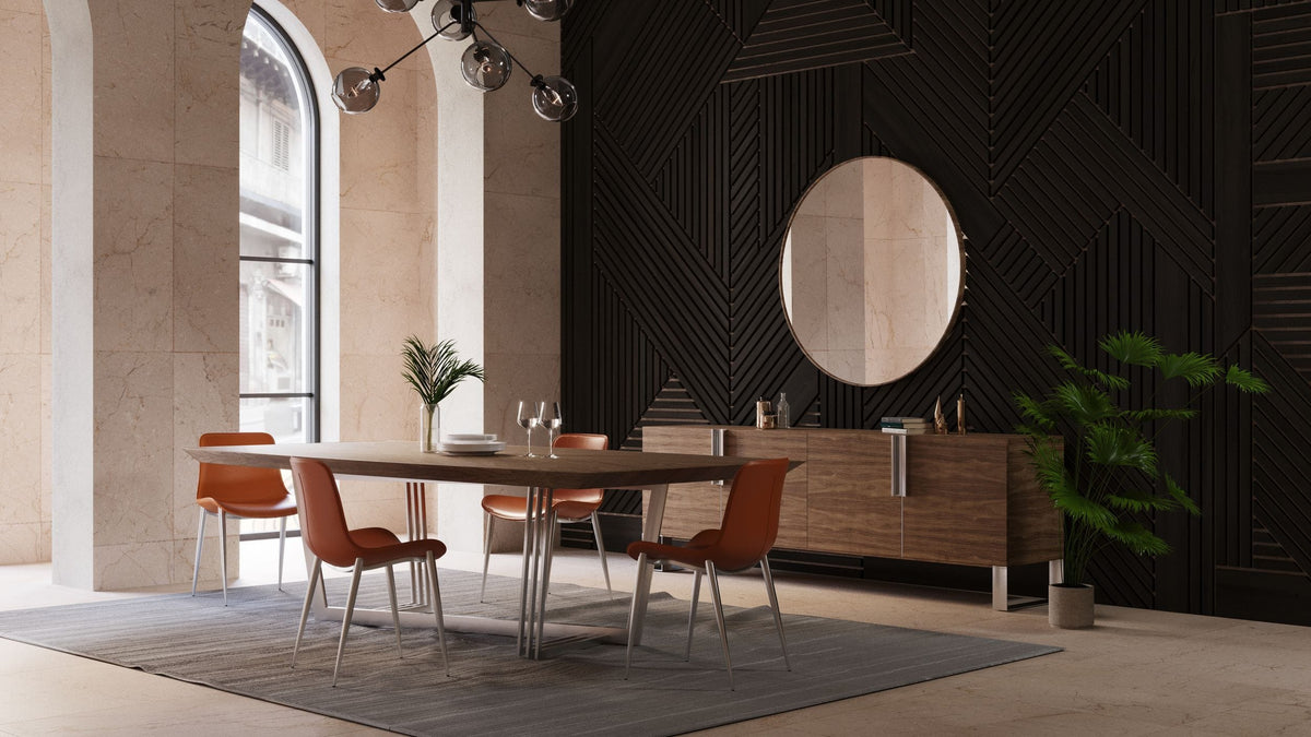 Gilroy - Modern Walnut & Stainless Steel Dining Table by VIG Furniture - View 6