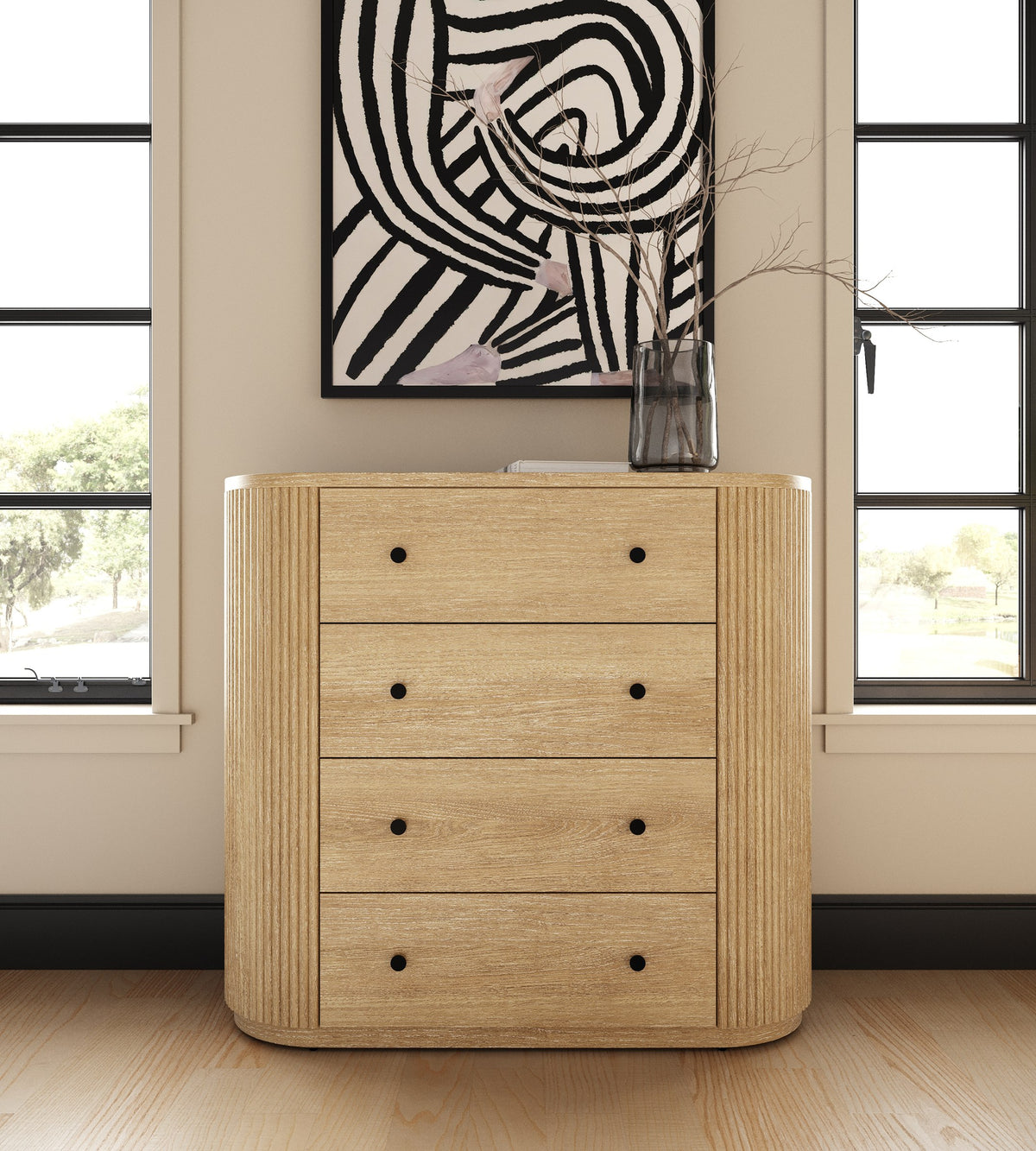 Jacobson - Modern Natural Acacia Chest by VIG Furniture - View 2