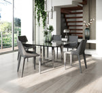 Keaton - Square Modern Glass + Stainless Steel Dining Table by VIG Furniture - View 5