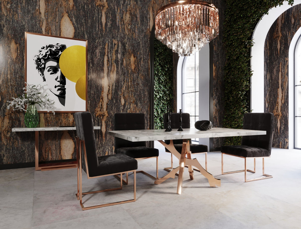 Legend - Modern White Marble & Rosegold Dining Table by VIG Furniture - View 9