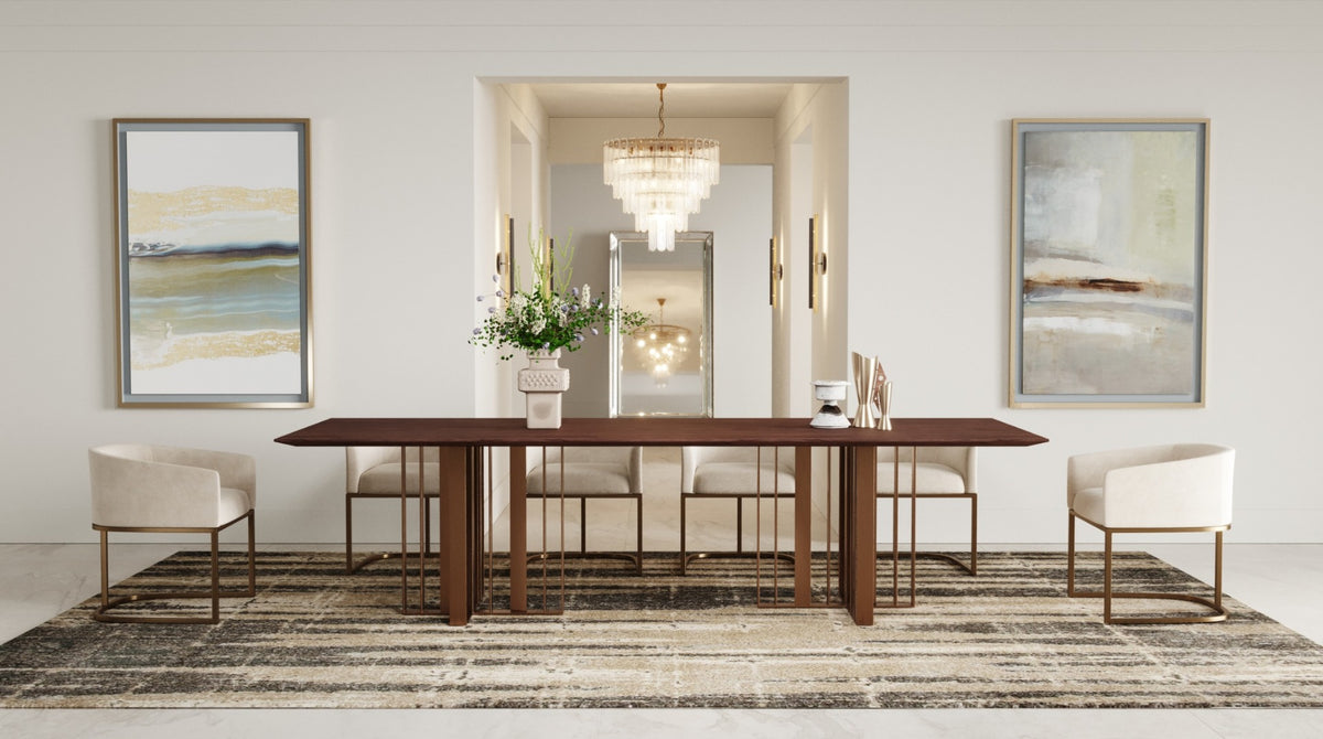 Livia - Modern Wenge & Gold Stainless Steel Dining Table by VIG Furniture - View 6