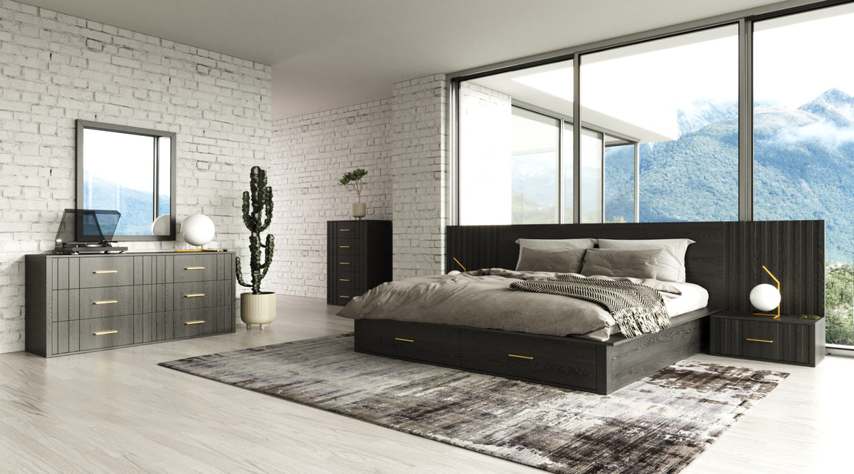 Manchester- Contemporary Dark Grey EK Bedroom Set by VIG Furniture - View 1