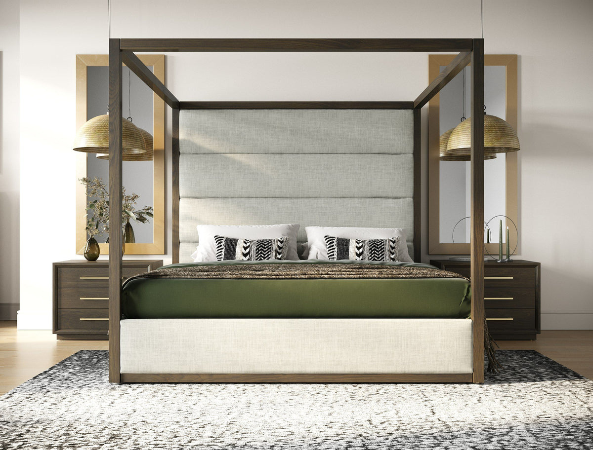 Eastern King Manhattan - Contemporary Canopy Cherry Bedroom Set