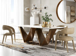 Melanie - Modern White Ceramic & Brushed Brown Dining Table by VIG Furniture - View 3