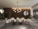 Melanie - Modern White Ceramic & Brushed Brown Dining Table by VIG Furniture - View 2