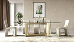 Mingus - Modern Glass + Brushed Brass Rectangualr Dining Table by VIG Furniture - View 2