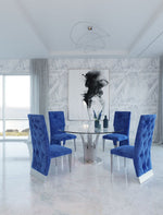 Paxton - Modern Round Glass & Stainless Steel Dining Table by VIG Furniture - View 3