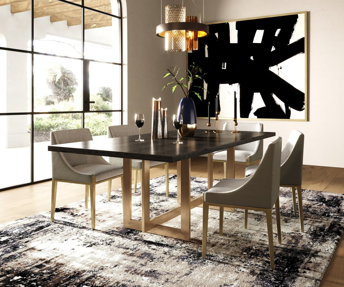 Pike - Modern Black Ash & Brass Dining Table by VIG Furniture - View 7