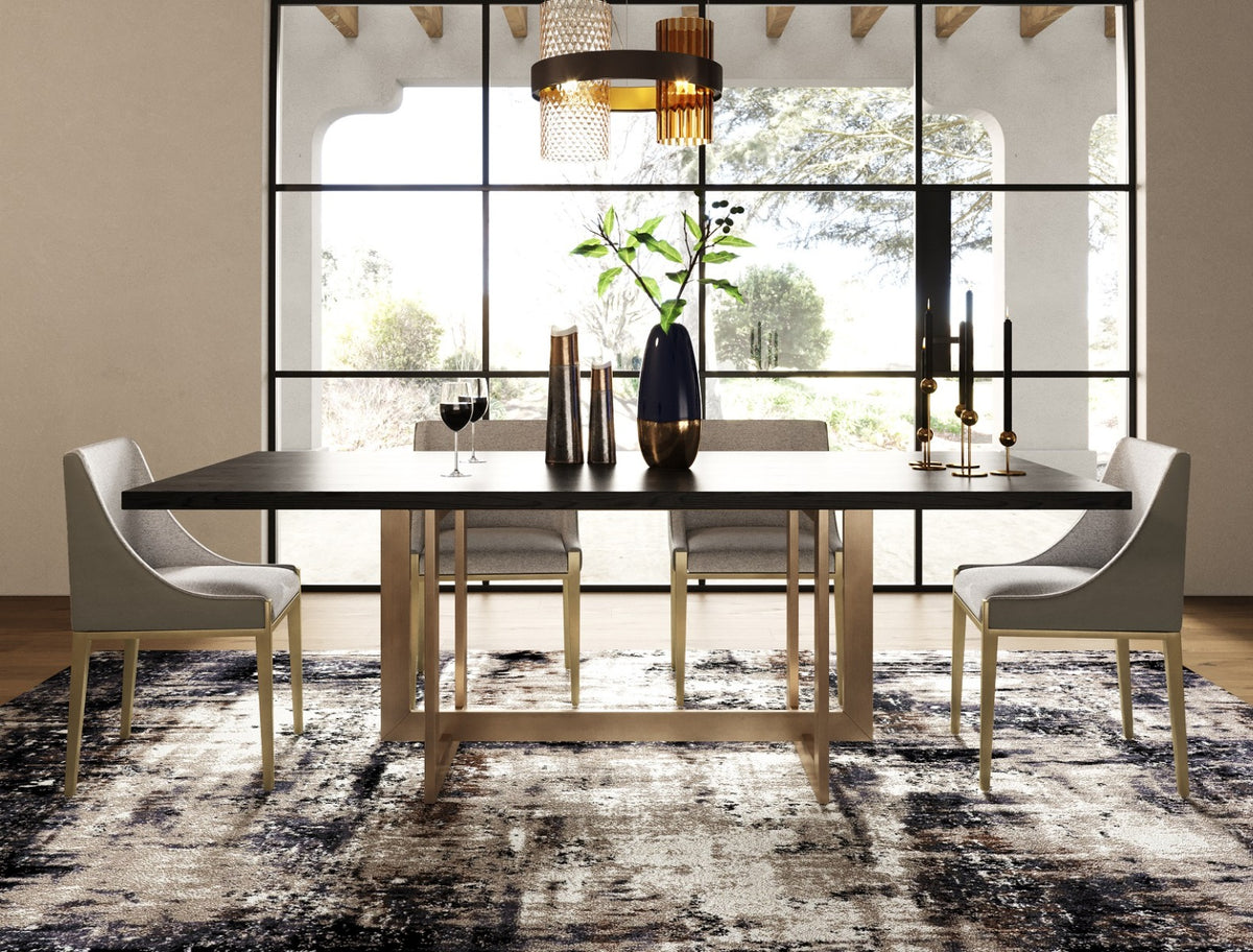Pike - Modern Black Ash & Brass Dining Table by VIG Furniture - View 6