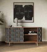 Sheridan - Mid-Century Modern Grey Fabric + Walnut Buffet by VIG Furniture - View 9