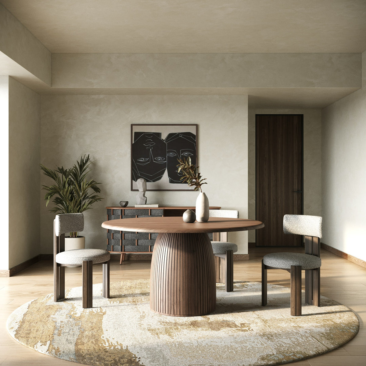 Sheridan - Mid-Century Modern Walnut Round Dining Table by VIG Furniture - View 5