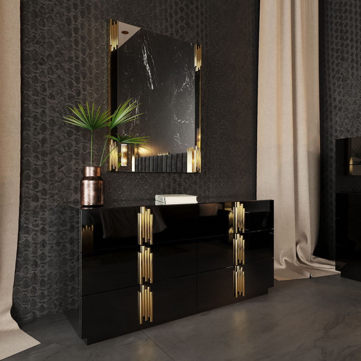 Token Modern Black & Gold Bedroom Set by VIG Furniture - View 16