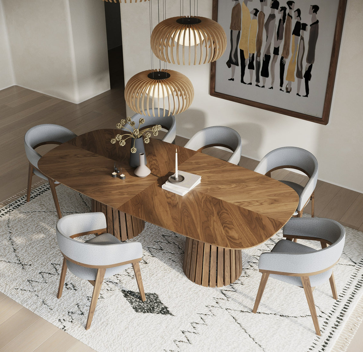Truman - Mid-Century Modern Walnut Extendable Dining Table by VIG Furniture - View 11