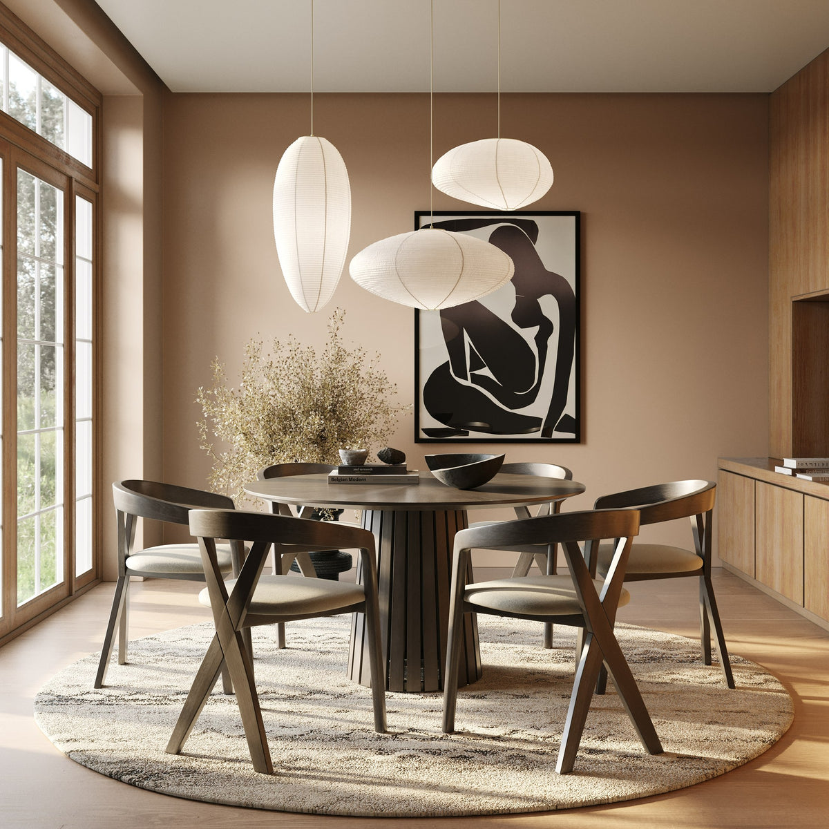 Weiss - Mid-Century Modern Wenge Round Dining Table by VIG Furniture - View 2