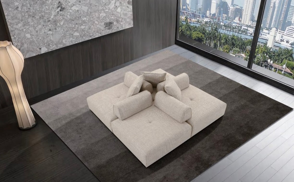 Mondo - Modern Modular Beige Fabric Armless Seat by VIG Furniture - View 2