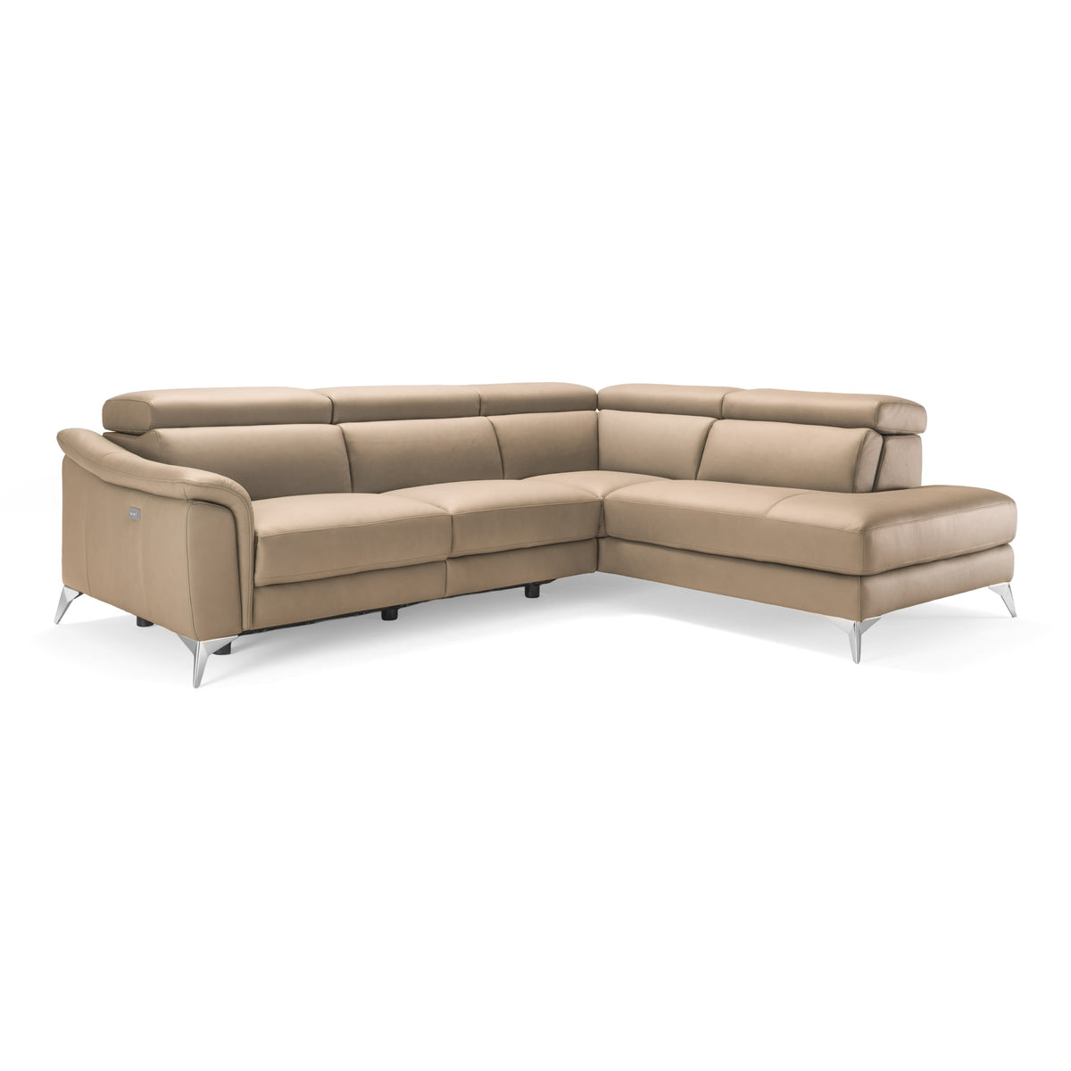 Monte Carlo - Italian Modern Cappuccino Leather Right Facing Sectional Sofa by VIG Furniture - View 1