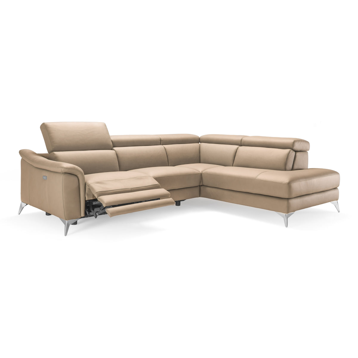 Monte Carlo - Italian Modern Cappuccino Leather Right Facing Sectional Sofa by VIG Furniture - View 5