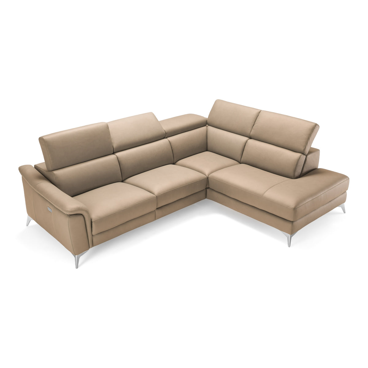 Monte Carlo - Italian Modern Cappuccino Leather Right Facing Sectional Sofa by VIG Furniture - View 8