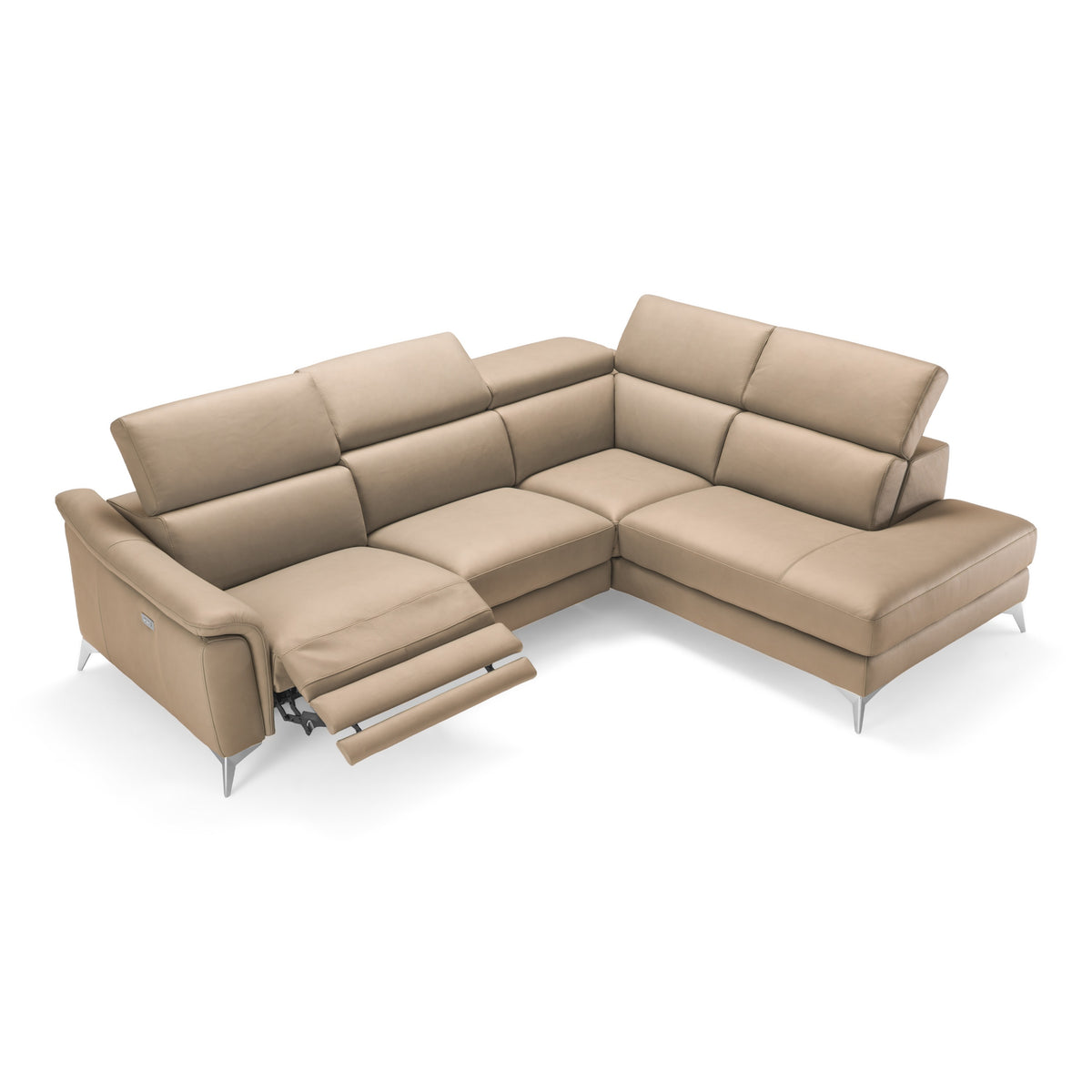 Monte Carlo - Italian Modern Cappuccino Leather Right Facing Sectional Sofa by VIG Furniture - View 9