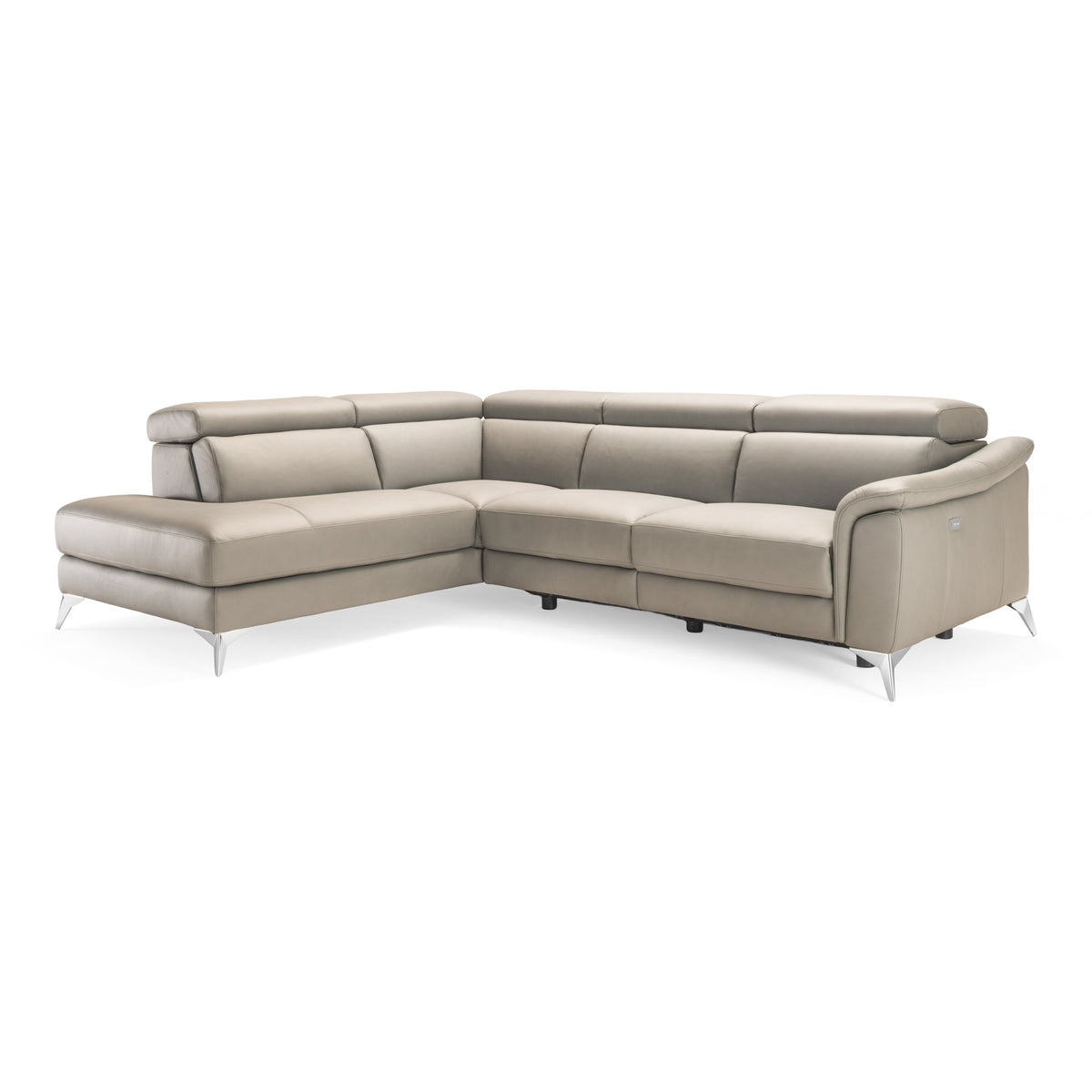 Monte Carlo - Italian Modern Grey Leather LAF Sectional Sofa by VIG Furniture - View 1