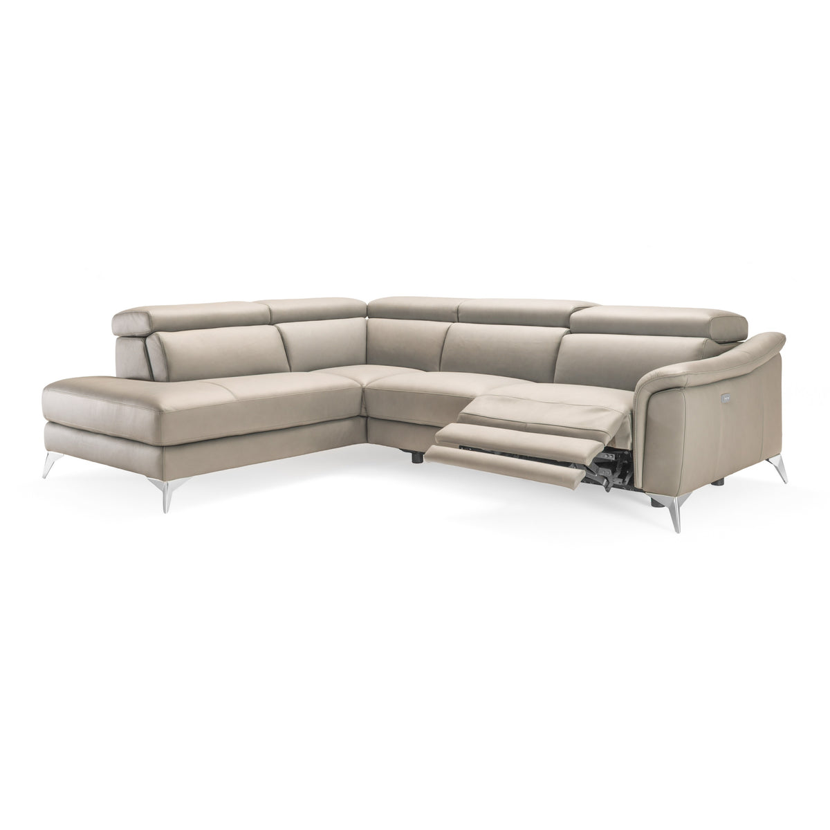 Monte Carlo - Italian Modern Grey Leather LAF Sectional Sofa by VIG Furniture - View 7