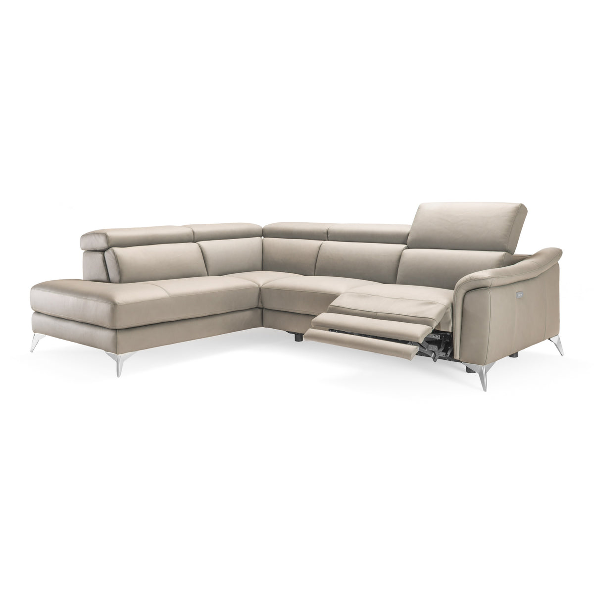 Monte Carlo - Italian Modern Grey Leather LAF Sectional Sofa by VIG Furniture - View 8