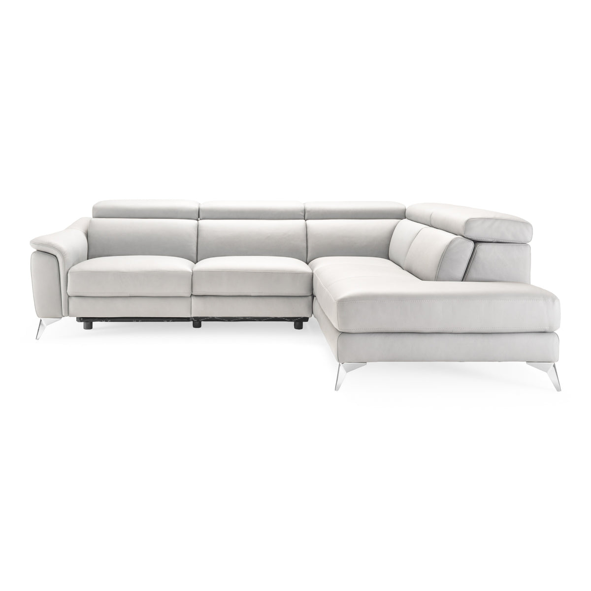 Monte Carlo - Italian Modern White Leather Right Facing Sectional Sofa by VIG Furniture - View 2