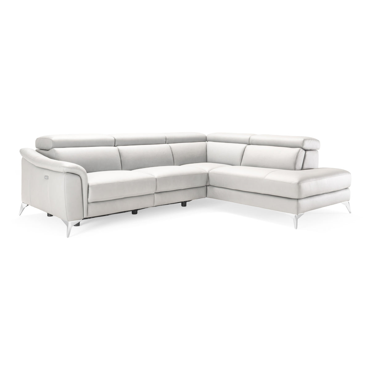 Monte Carlo - Italian Modern White Leather Right Facing Sectional Sofa by VIG Furniture - View 1