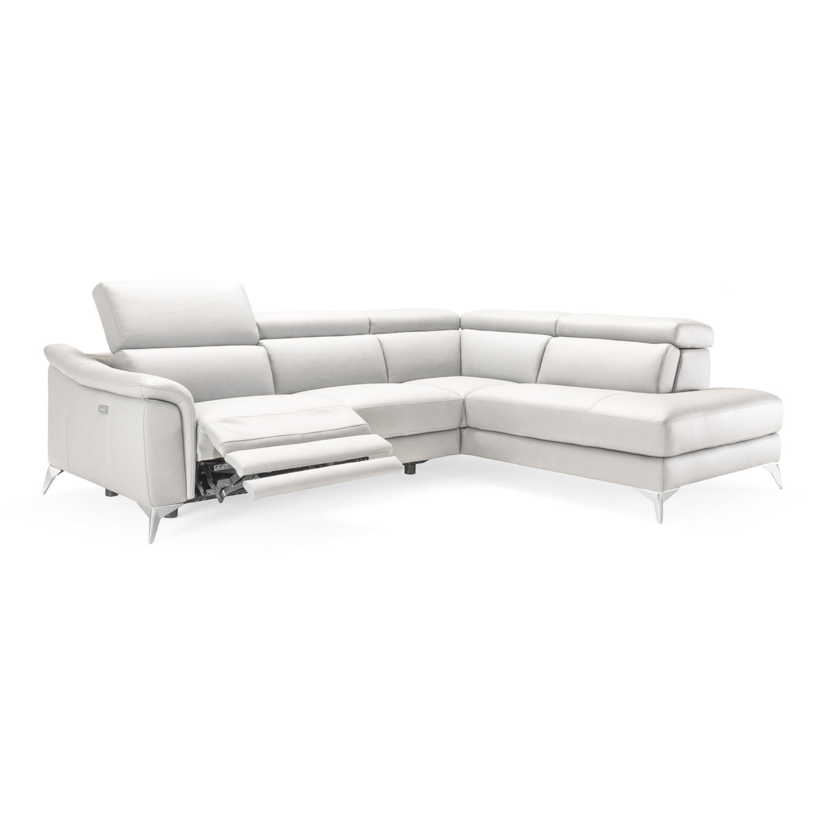 Monte Carlo - Italian Modern White Leather Right Facing Sectional Sofa by VIG Furniture - View 6