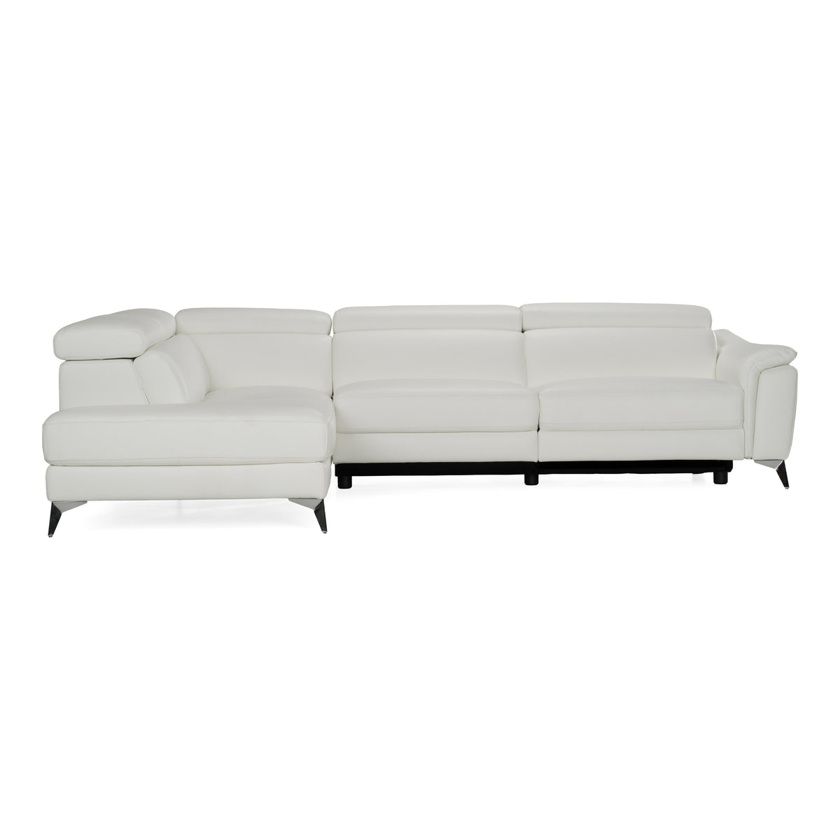 Monte Carlo - Italian Modern White Leather Left Facing Sectional Sofa by VIG Furniture - View 1
