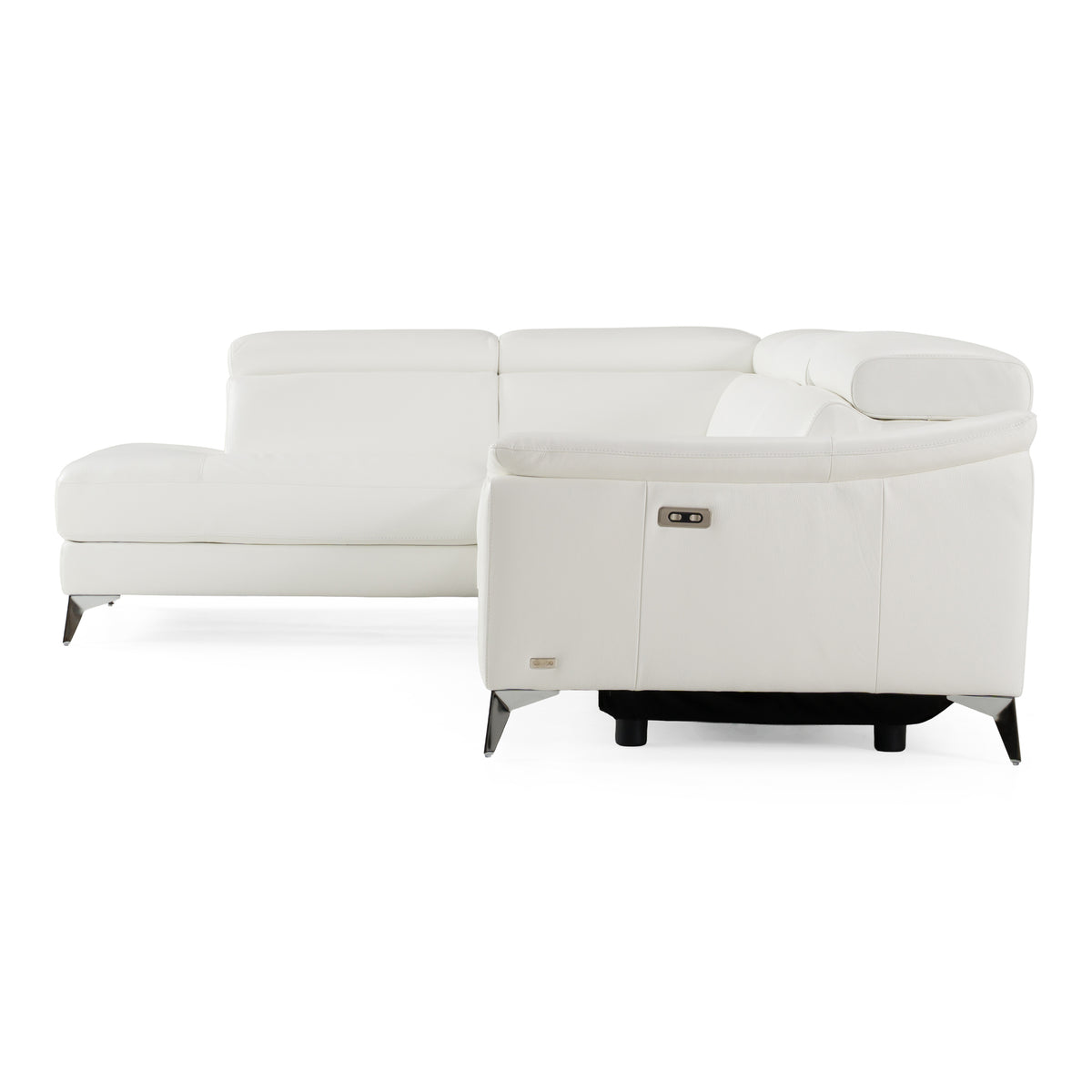 Monte Carlo - Italian Modern White Leather Left Facing Sectional Sofa by VIG Furniture - View 4