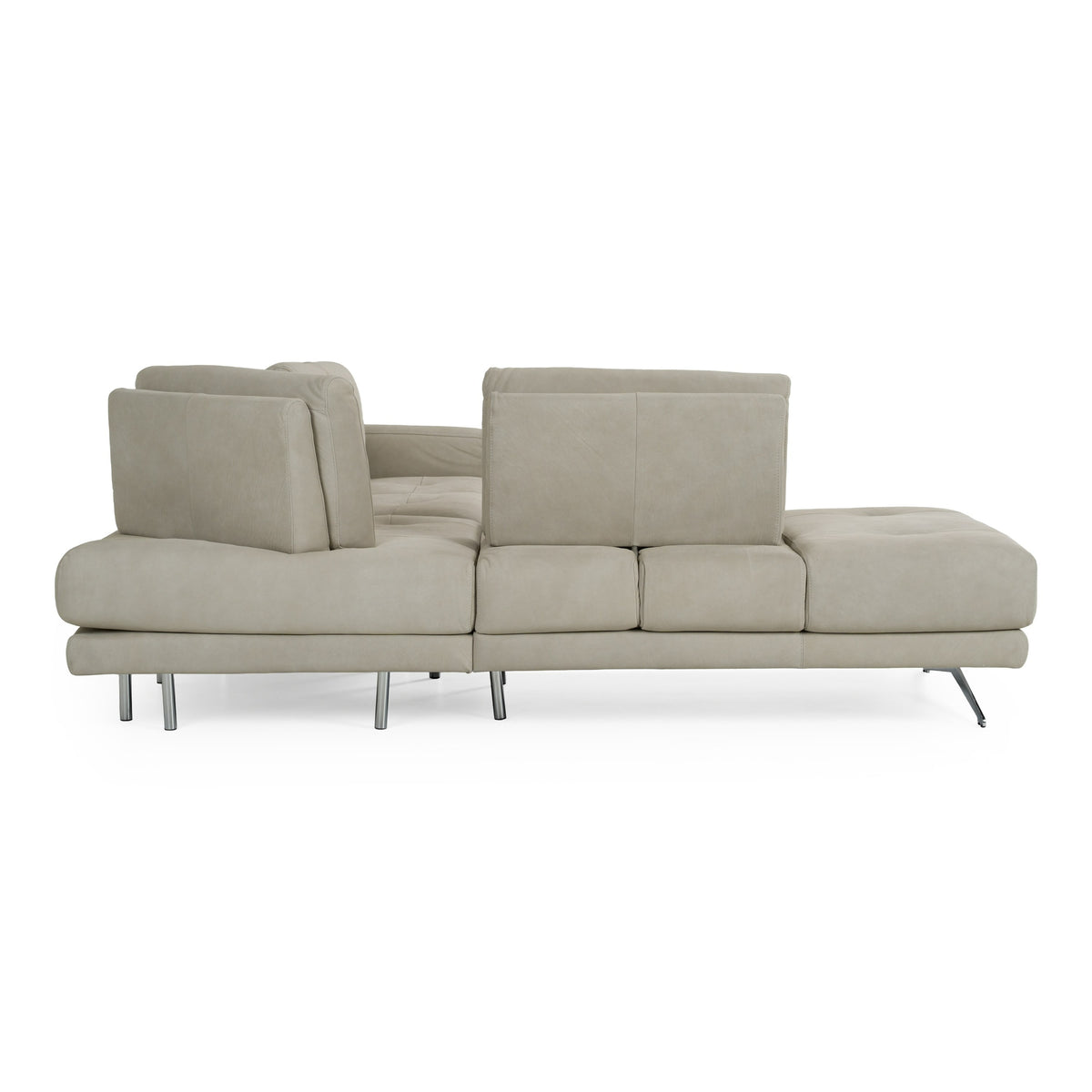 Mood - Italian Light Grey Leather Left Facing Sectional Sofa by VIG Furniture - View 4