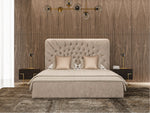 Moontide - Glam Beige Velvet and Brushed Brass Bed by VIG Furniture - View 7