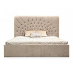 Moontide - Glam Beige Velvet and Brushed Brass Bed by VIG Furniture - View 1