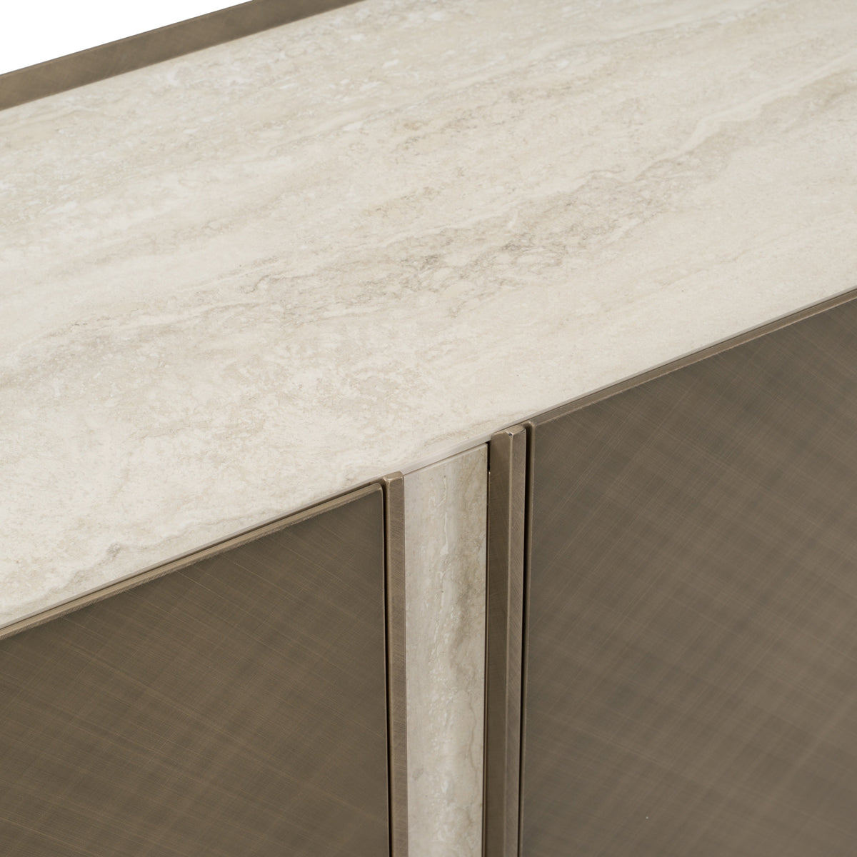 Moorgate - Modern Travertine Ceramic + Bronze Buffet by VIG Furniture - View 6