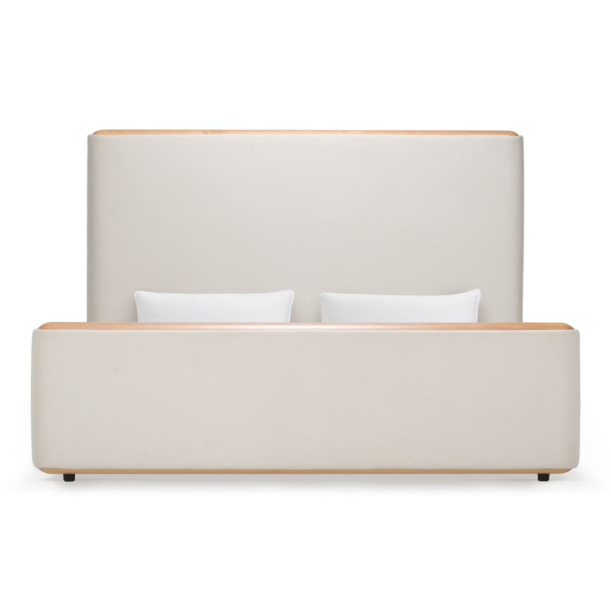 Mora - Modern Cream Fabric + Wood Bed by VIG Furniture - View 1