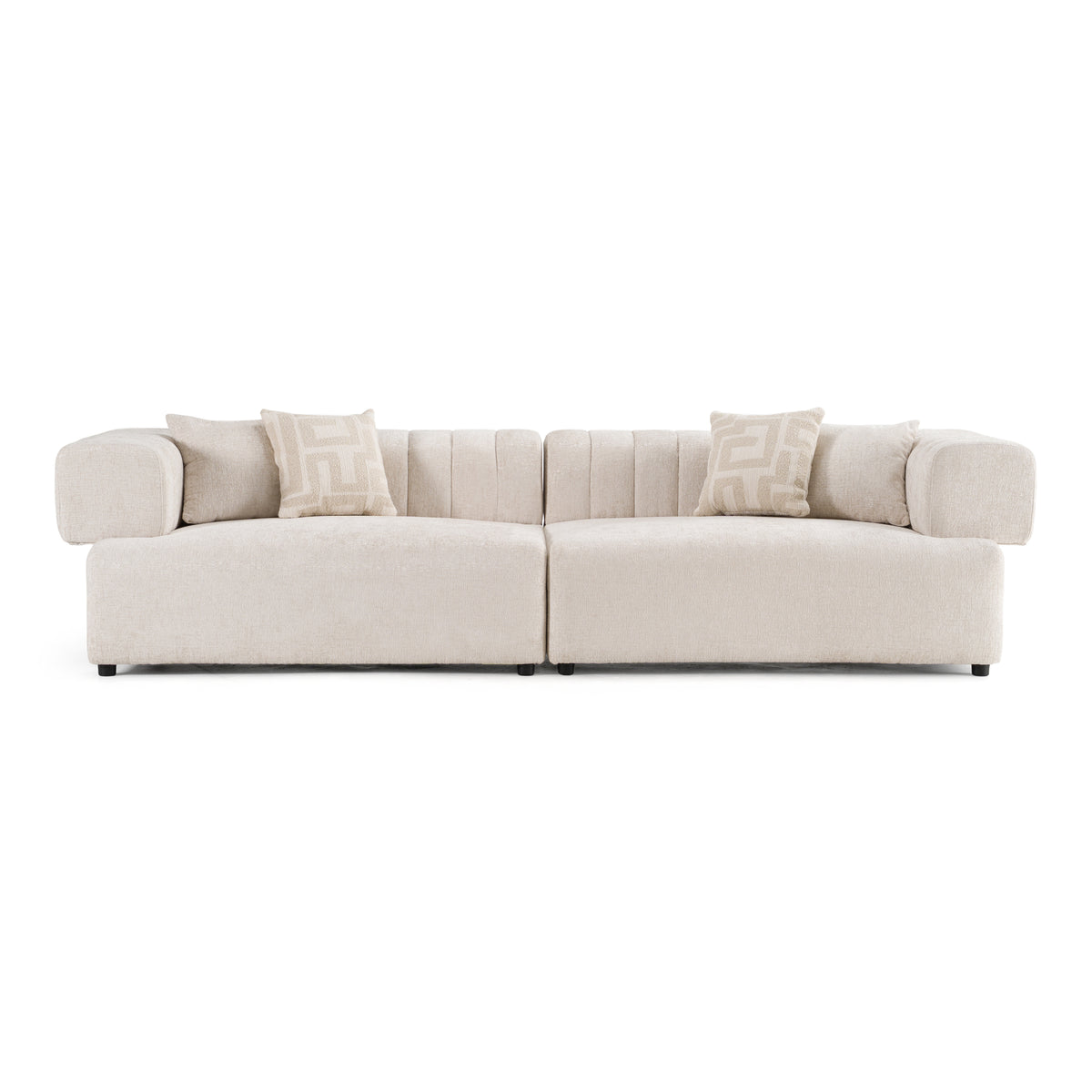 Moreno - Modern Ivory Beige Fabric 4-Seater Sofa by VIG Furniture - View 1